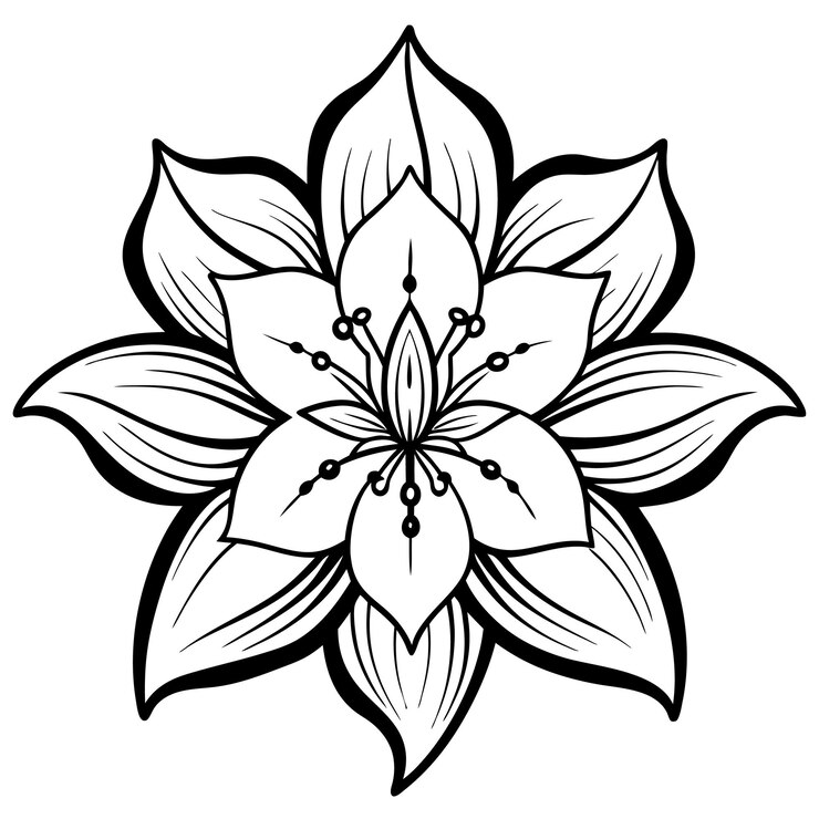 Vetor ilustração de flores exóticas vetor de silhueta