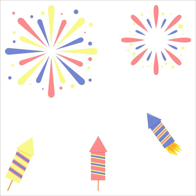 Vetor ilustração de fogos de artifício