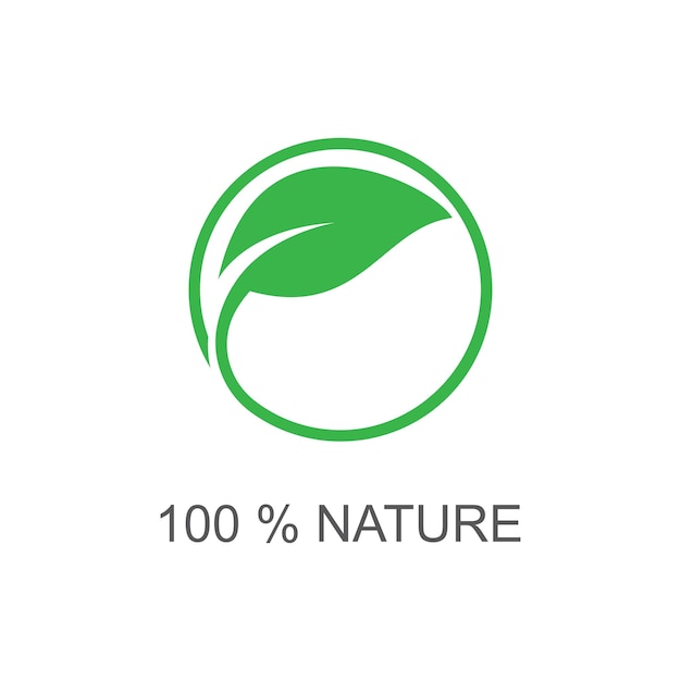 Ilustração de folha verde logotipo da natureza ícone de design plano