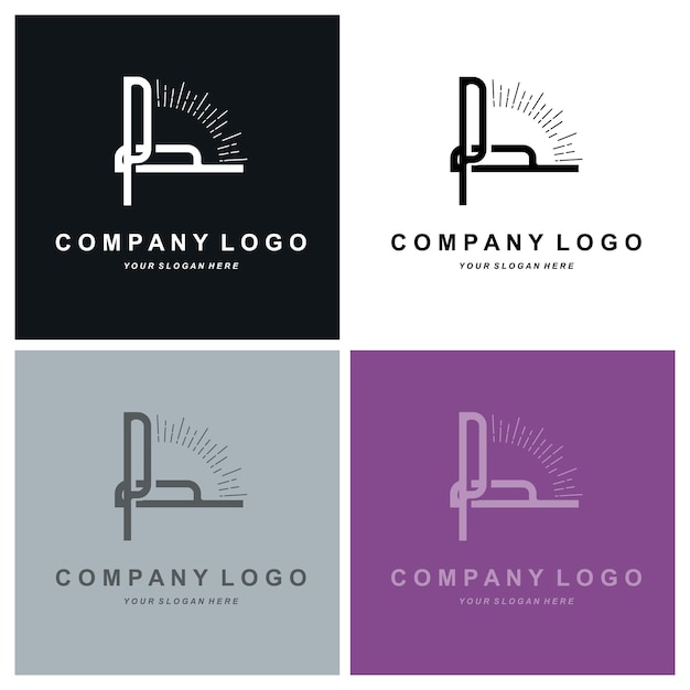 Ilustração de fonte vetorial de design de marca corporativa do logotipo da letra p