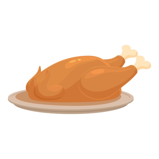 Ilustração de frango assado no prato