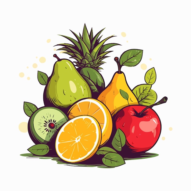 Vetor ilustração de frutas de frutas de verão