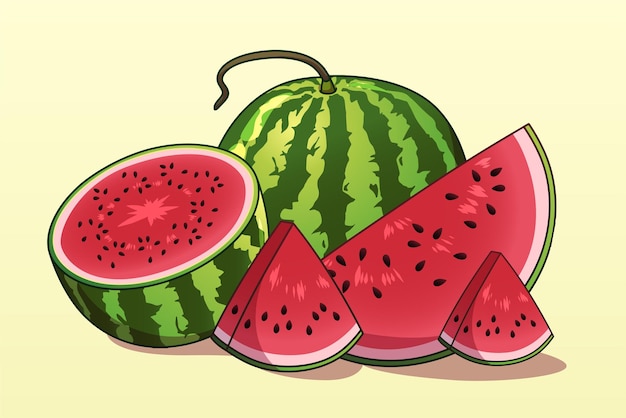 Ilustração de frutas melancia