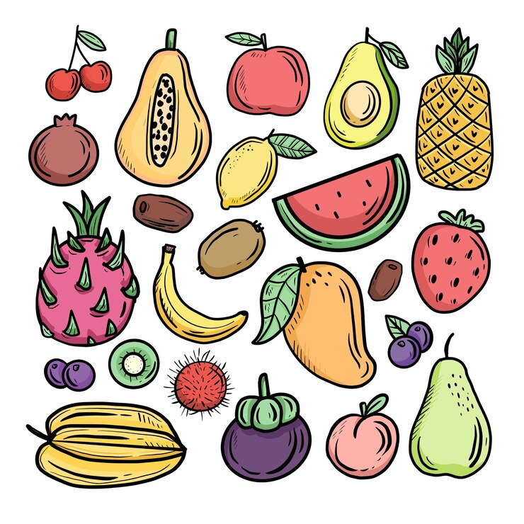 Vetor ilustração de frutas tropicais