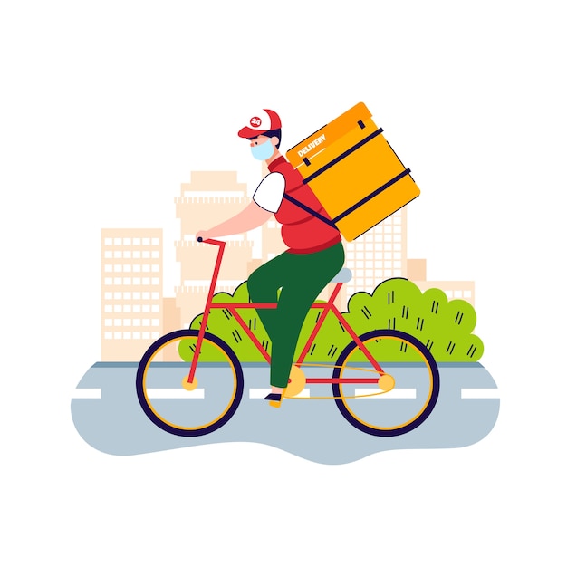 ilustração de funcionário de entrega