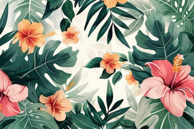 Vetor ilustração de fundo com um bonito padrão floral de primavera