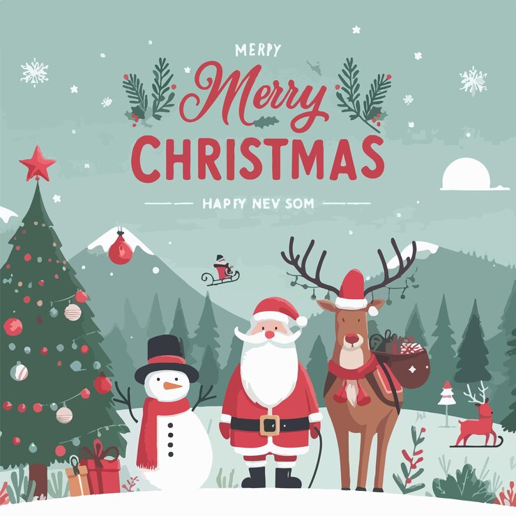 Ilustração de fundo da celebração do Feliz Natal