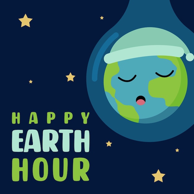Ilustração de fundo da Happy Earth Hour
