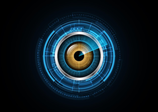 Ilustração de fundo de círculo de segurança de radar de olho futuro abstrato de tecnologia