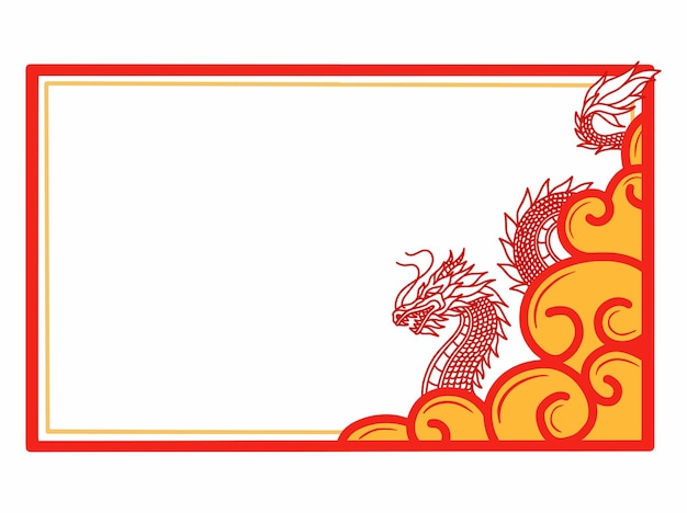 Ilustração de fundo de moldura de dragão chinês