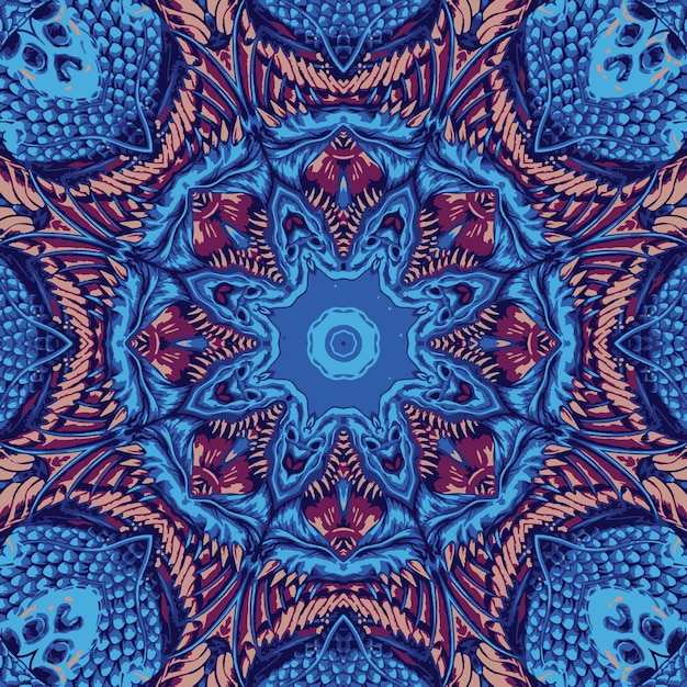 Ilustração de fundo de ornamento de mandala psicodélica