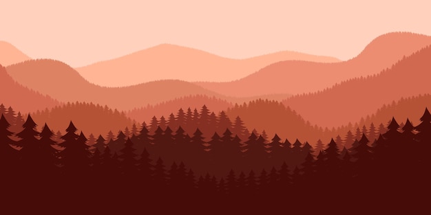 Ilustração de fundo de paisagem de floresta