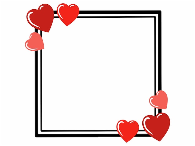 Ilustração de fundo de Valentine Heart Frame