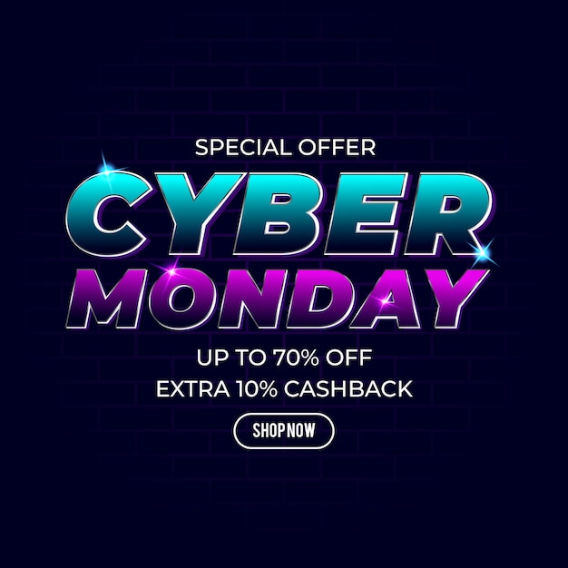 Ilustração de fundo do cyber monday