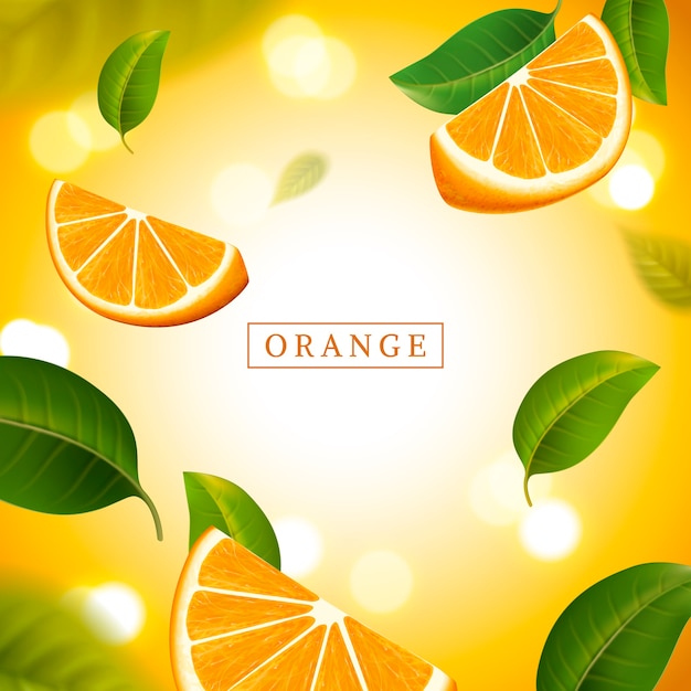 Ilustração de fundo laranja refrescante