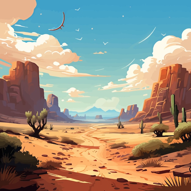 Ilustração de fundo sobre o deserto