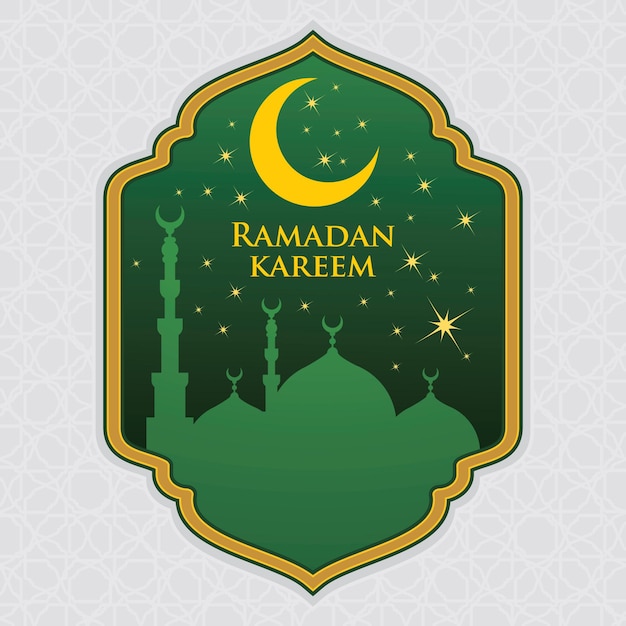 Ilustração de fundo verde Ramadan kareem