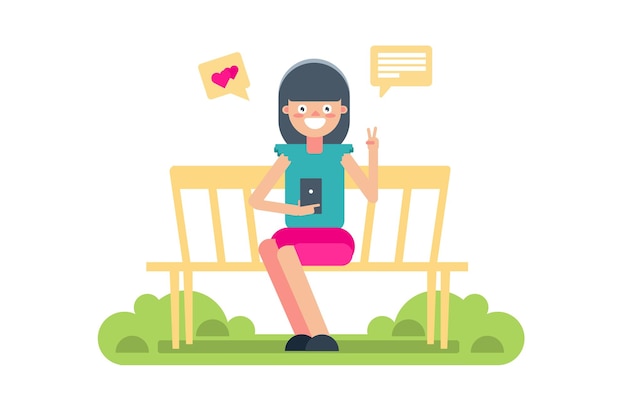 ilustração de garota socmed