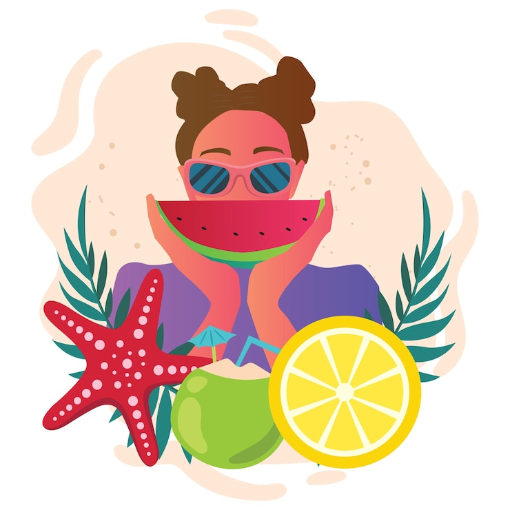 Vetor ilustração de garota verão