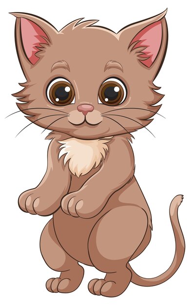 Vetor ilustração de gatinho de desenho animado adorável