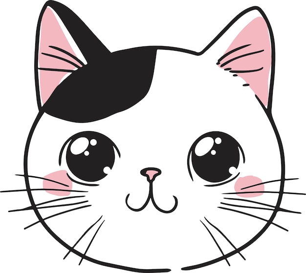 Ilustração de gato de anime Kawaii