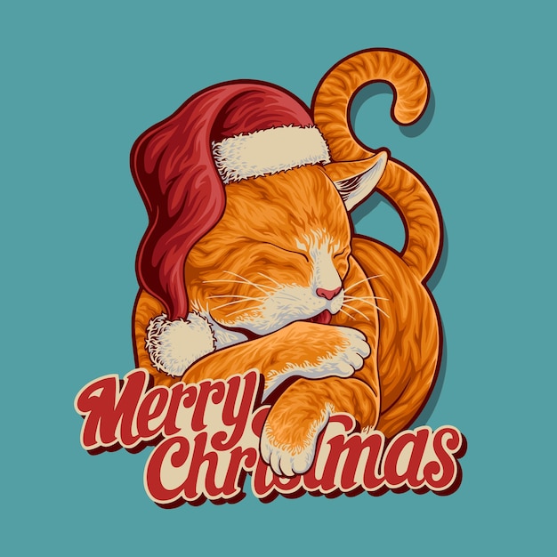 Ilustração de gato de natal