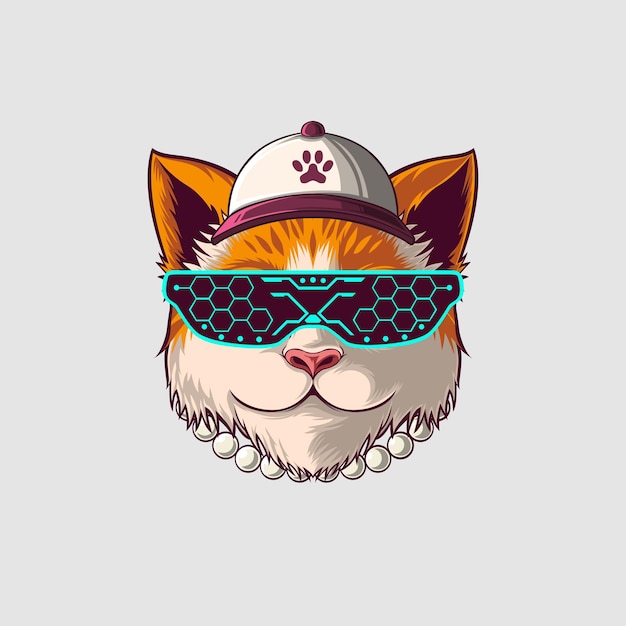 Ilustração de gato em um estilo bonito