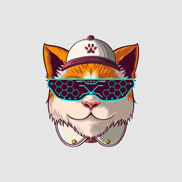 Ilustração de gato em um estilo bonito