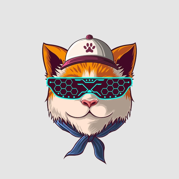 Ilustração de gato em um estilo bonito