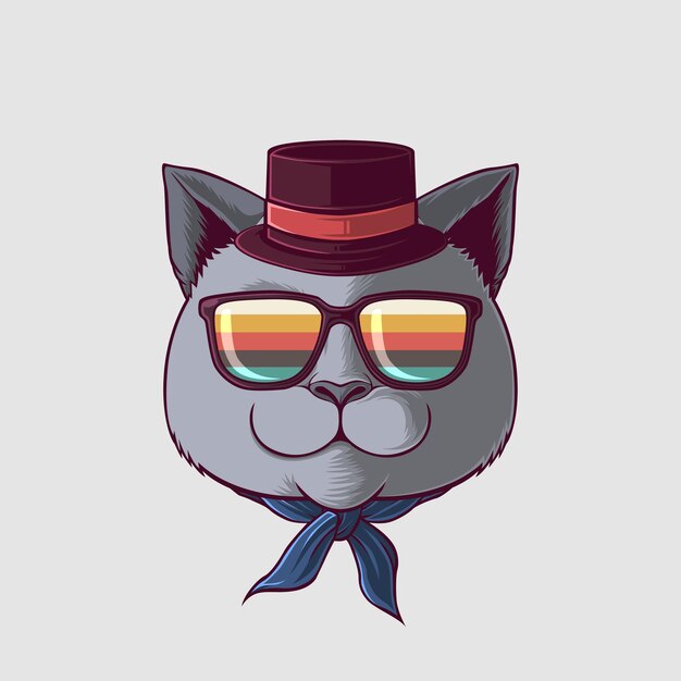 Vetor ilustração de gato em um estilo bonito