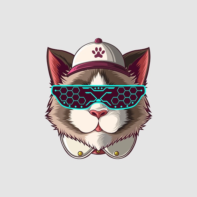 Ilustração de gato em um estilo fofo