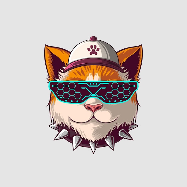 Ilustração de gato em um estilo fofo