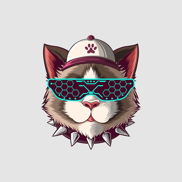 Ilustração de gato em um estilo fofo