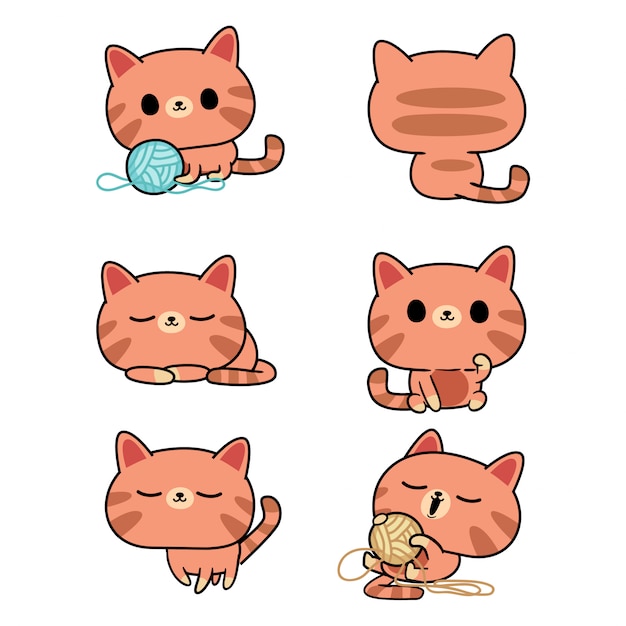 Ilustração de gato kawaii