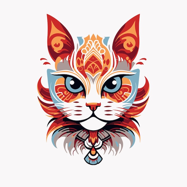 Vetor ilustração de gato ornamentado