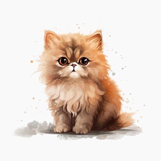 Ilustração de gato persa fofo e fofo