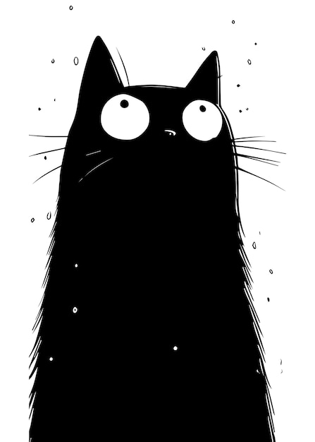 Vetor ilustração de gato preto bonito desenho animado de gato clipart vetor isolado