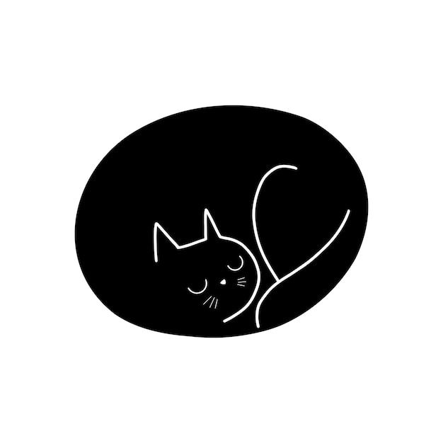 Ilustração de gato preto