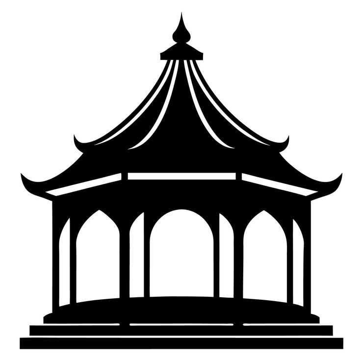 Vetor ilustração de gazebo chinês