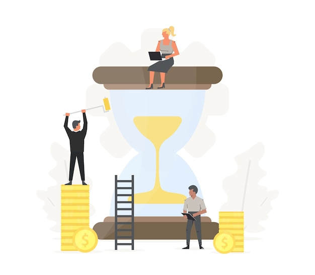 Ilustração de gerenciamento de tempo de negócios