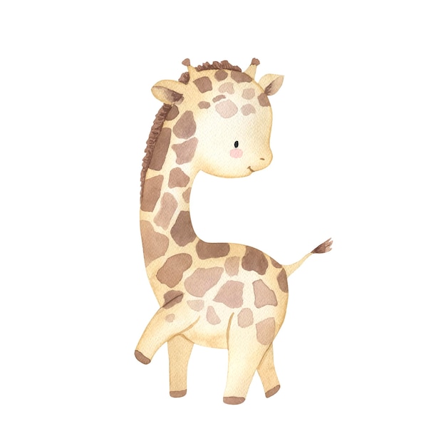 Ilustração de girafa em aquarela para crianças