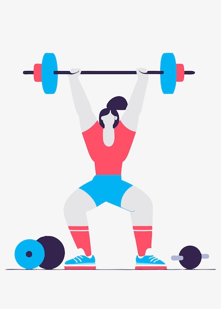 Ilustração de Girl Engaged Gym em fundo branco