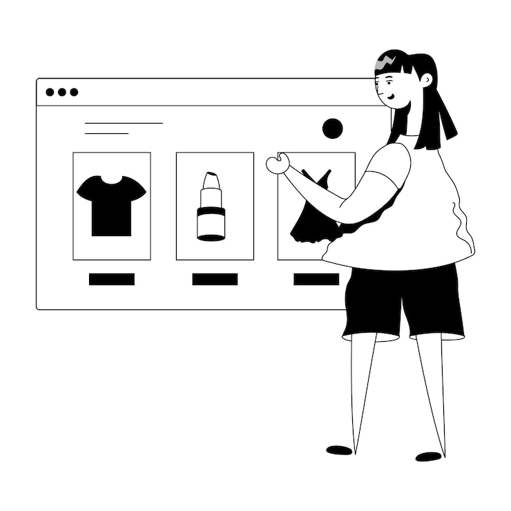 Vetor ilustração de glifo da moda de compras on-line