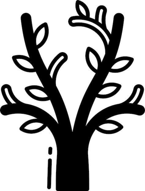 Vetor ilustração de glifo de árvore e vetor de linha