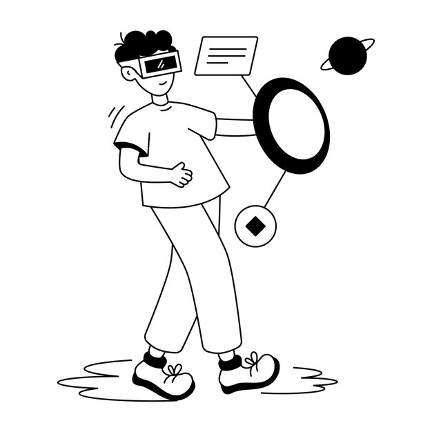 Ilustração de glifo de verificação da fala do robô