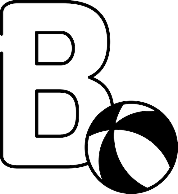 Vetor ilustração de glifo e vetor de linha da série alfabética b