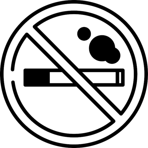 Vetor ilustração de glifo e vetor de linha da zona de proibição de fumo