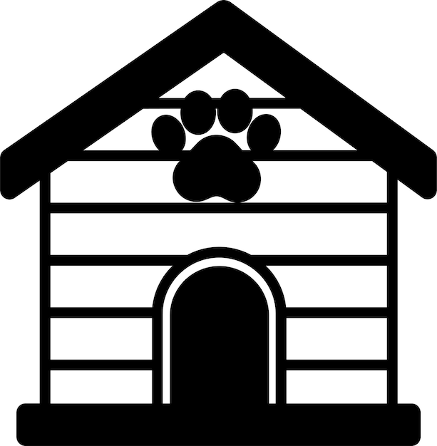 Vetor ilustração de glifo e vetor de linha de puppy house