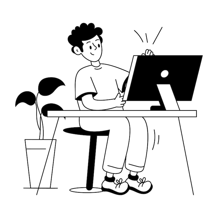 Vetor ilustração de glifos de trabalho on-line