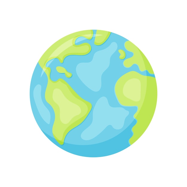 Ilustração de globo plano de desenho animado vetorial isolada em um fundo branco
